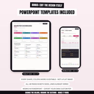 a phone and a tablet with the text powerpoint templates included
