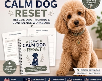 Calm Dog Training Workbook - 30-Day Plan for Anxious and Rescue Dogs