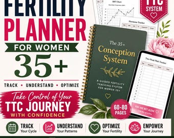 Fertility Planner for Women 35+ | TTC & Ovulation Tracker | IVF Cycle Journal PDF