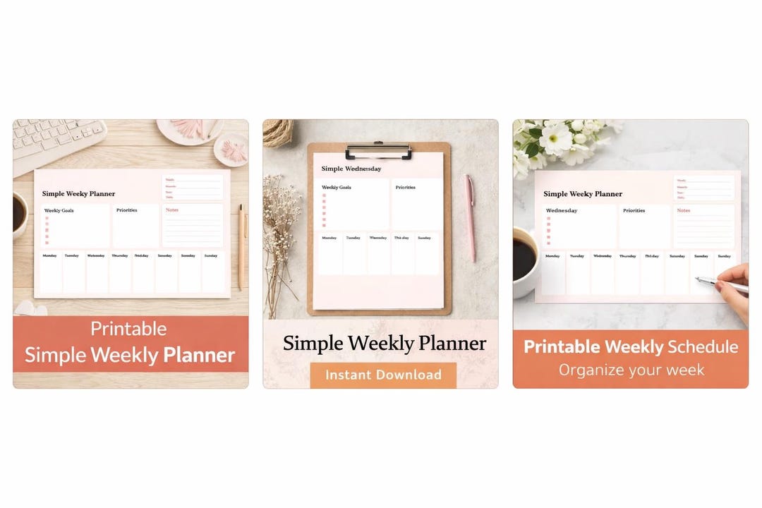 Minimalist Weekly Planner Printable | Clean Layout Organizer (digital ...