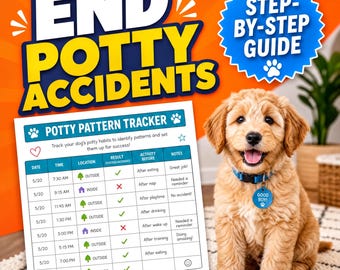 Puppy Training Planner Printable, New Dog Owner Checklist, Potty Chart, Obedience Log, Behavior Tracker