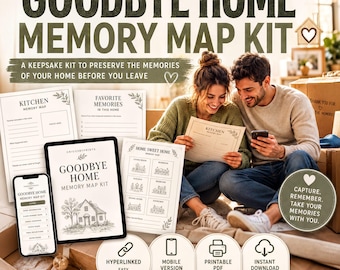 Moving Keepsake Memory Book, Family Home Stories Printable PDF, Goodbye House Memory Journal