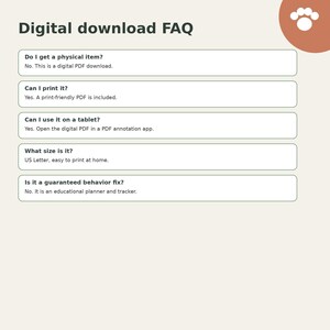 The image is a digital download FAQ.