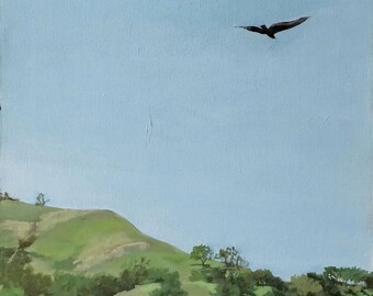 Eagle and Landscape - 16" x 20" Original Painting on Canvas