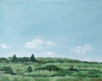 Grass and Sky - unframed Original Painting on canvas