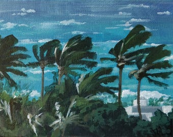 Windy Shore 2 - 6" x 12" Original Painting on Canvas