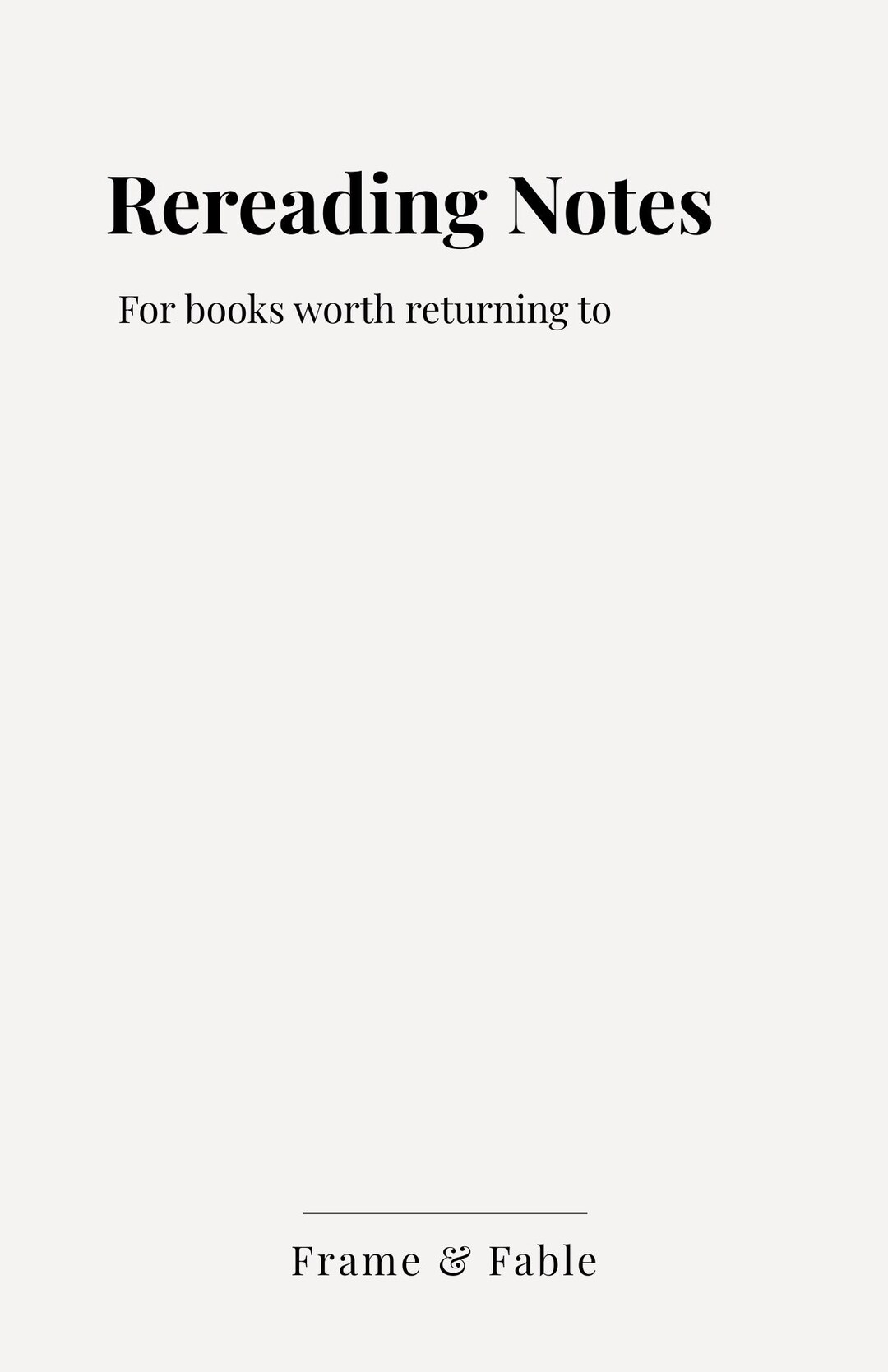 Rereading Journal Printable PDF | Book Reflection Pages for Second ...