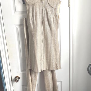 slim fit dress slacks Iconic 1970s Halston Long Metallic Gold Lame Lurex Caftan Dress – Shrimpton  Couture main image 0