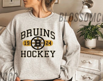 Vintage Boston Bruins Shirt, Boston Bruins Hockey Sweatshirt, Boston Hockey T-shirt, Hockey College Sweater, Hockey Fan Gifts, Bruins Tee