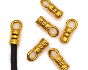 2mm Crimp End with Loop - Gold - Pkg 12