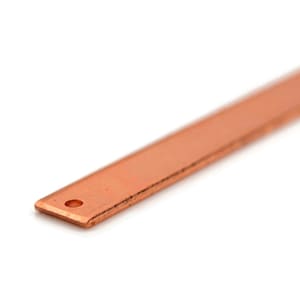 18ga Copper Blank - 44mm Rectangle Stick Drop - Pkg 8