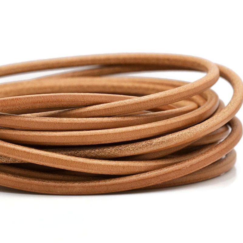 Leather Cord Creativa (4,0mm), 25 m Natural main image 0