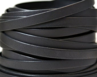 Coral Silver per INCH 10mm Flat Leather Cord