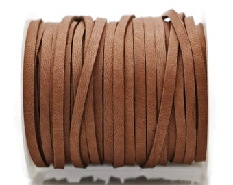 3mm Deerskin Lace Flat Leather Cord, Brown, 3mm x 1mm