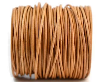 1.5mm Round Leather Cord - Natural - Genuine Leather