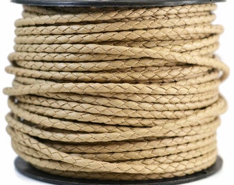 4mm Cotton Bolo Cord, Sand Light Beige, Vegan Leather Alternative