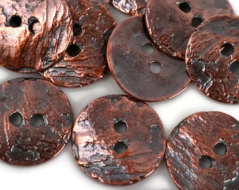 16mm Button - Bronze - Mykonos Beads - Pkg 8