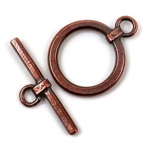 Large Toggle Clasp, Bronze, Rustic Simple Clasp, Mykonos Beads, Pkg 2