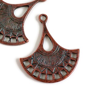 Boho Drop, 30mm Bronze, Pendant, Multi Hole Connector, Earring Component, Pkg 2