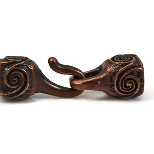 Wave Clasp Hook Closure, Bronze, Mykonos Greek Beads, Glue In Clasp for Cord with 7mm Opening, Pkg 1 or 4 image 3