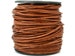2mm Natural Light Brown Leather Round Cord - Distressed Matte Finish 