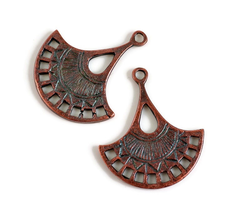 Pendant Earring Component 30mm Bronze Multi Hole Connector Mykonos Boho Drop