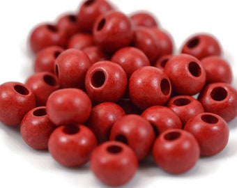 8mm Round Ceramic Bead - Red - Mykonos Greek Beads - QTY: 12 or 50