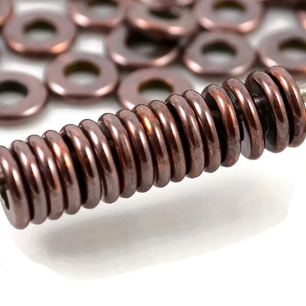 25 Mykonos 7mm Bronze Unterlegscheibe mit abgerundeter Kante - massivem Messing runde Scheibe Perlen