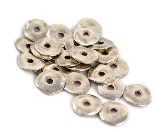 15mm Cornflake Pewter Wavy Round Disk Mykonos Beads - Etsy