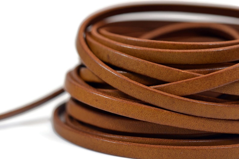 5mm Flat Bruciato Leather Cord Tan European Leather 5mm Etsy Israel