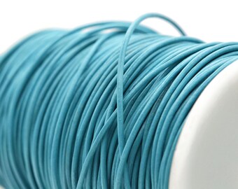 1.5mm Round Leather Cord - Sky Blue - Genuine Leather