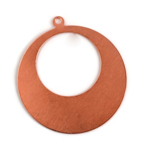 Copper Blank - 38mm Large Hoop - 24 Gauge - Pkg 6