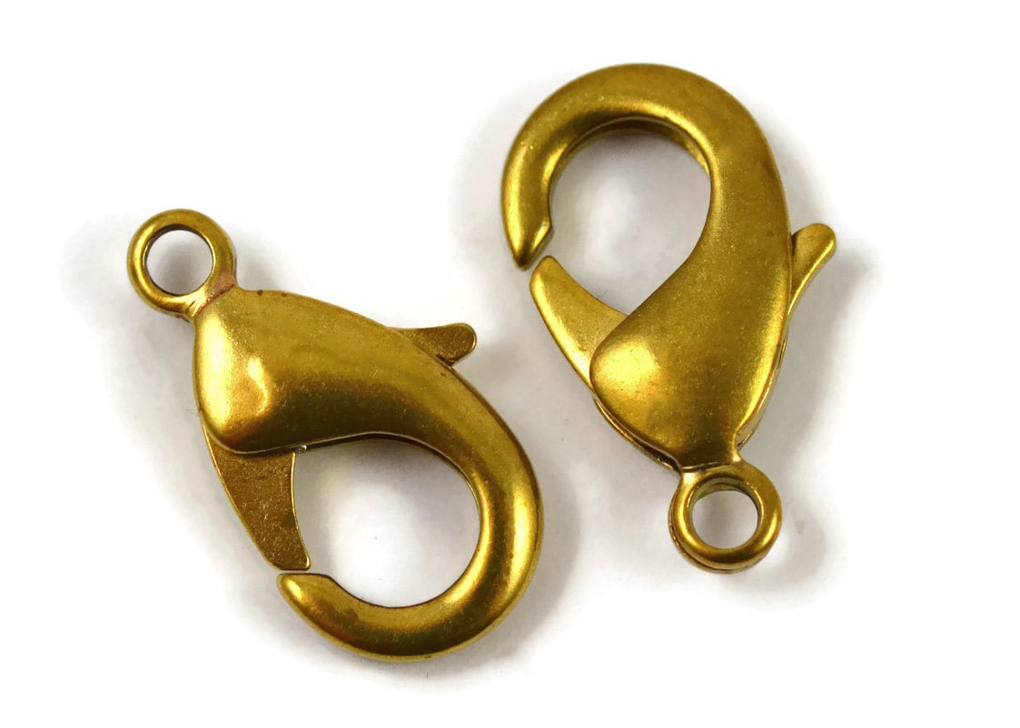 Large Lobster Claw Clasp 19mm Raw Brass Lead Free QTY Etsy