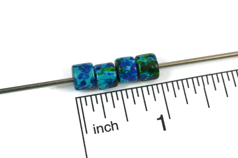 Mykonos Ceramic Beads 2.5mm Hole Short Tube 8x7mm Aegean Blue Mix