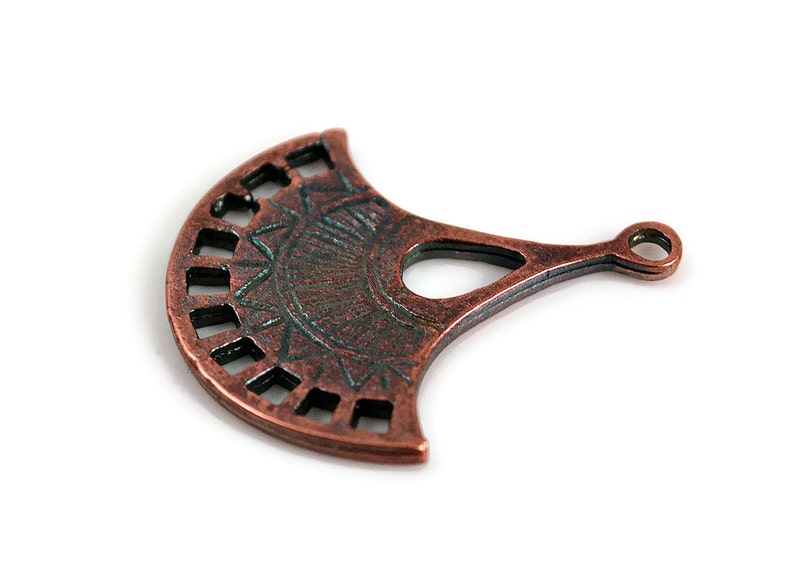 Pendant Earring Component 30mm Bronze Multi Hole Connector Mykonos Boho Drop