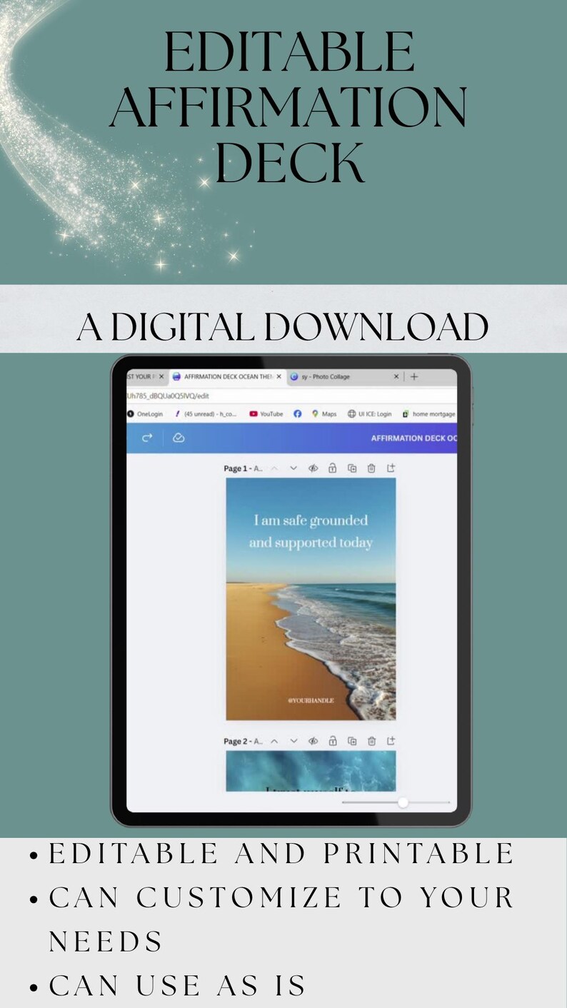 Affirmation Cards Printable Set of 60 | Digital Positive Quotes | Self ...
