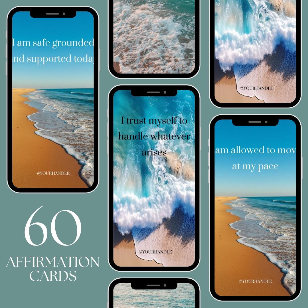 Affirmation Cards Printable Set of 60 | Digital Positive Quotes | Self ...