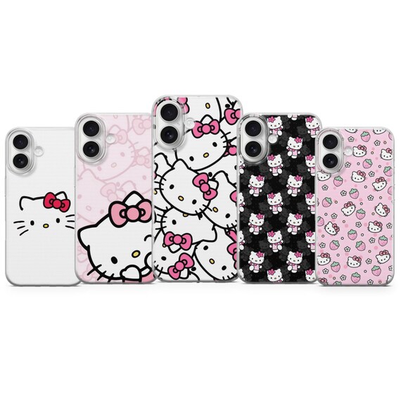 Hello Kitty Phone Case | Pink Cartoon Cover | iPhone 17, 16, 15, 14, 13, 12, 11 | Samsung S25, S24, S23 | Pixel 10, 9, 8, 7, 6