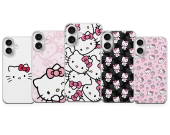 Capa para celular Hello Kitty | Capa com desenho de gatinha | iPhone 17, 16, 15, 14, 13, 12, 11 | Samsung S25, S24, S23 | Pixel 10, 9, 8, 7, 6