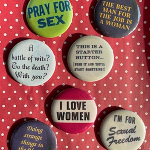 Vintage Style 58mm Badge Pin | Retro 60s 70s 80s 90s Y2K Button