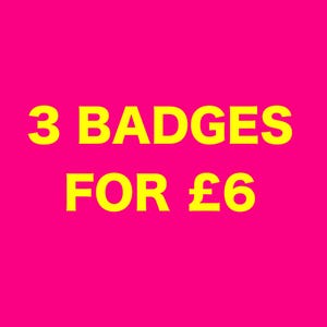 3 x Vintage Style 58mm Badge Pin | Retro 60s 70s 80s 90s Y2K Button