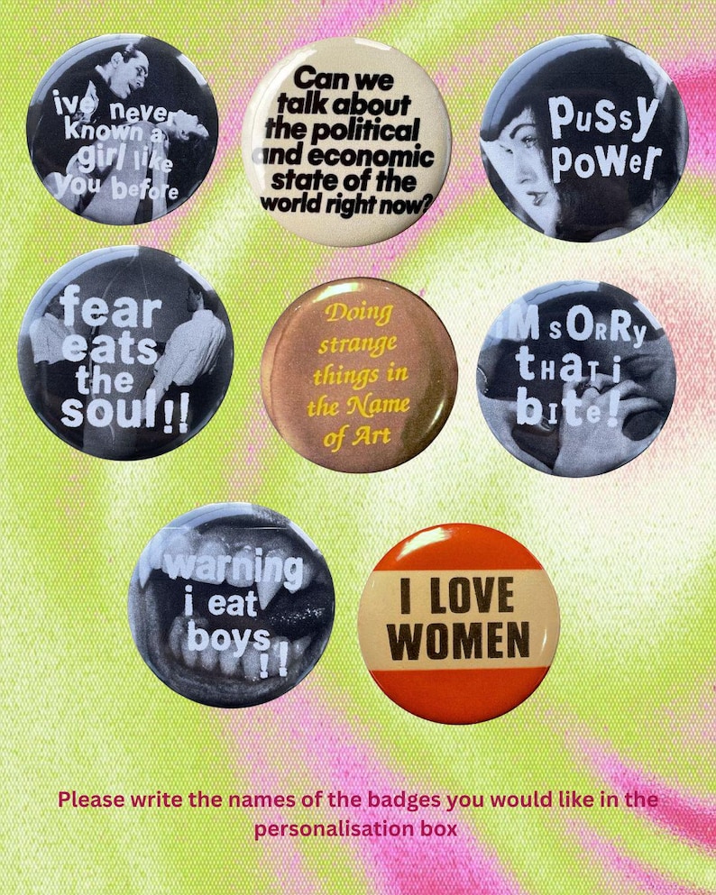3 Anstecknadeln im Vintage-Stil (58 mm) | Retro-Buttons der 60er, 70er, 80er, 90er und Y2K Bild 5