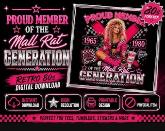 Gen X mall rat retro 80s PNG Generation X Sublimation Download