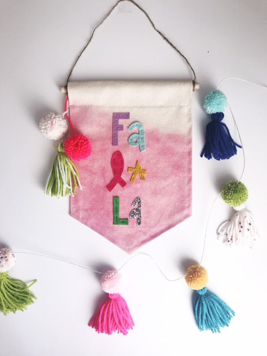 Fa La La Pink Wall Banner Wall Flag 8 X 10 Inch Etsy