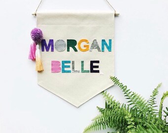 Custom Name Banner - Canvas wall Banner - 19 x 13in