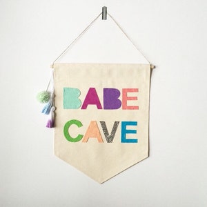 Babe Cave Wall Banner 19 x 13in Canvas Banner Wall hanging image 3