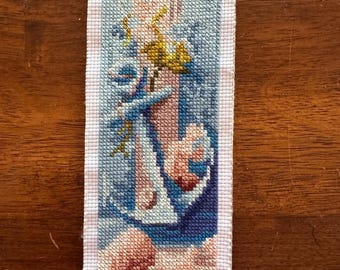 Cross stitched Anchor bookmark