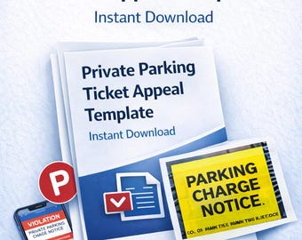 Private Parking Ticket Appeal Letter Template – UK PCN – Instant Download