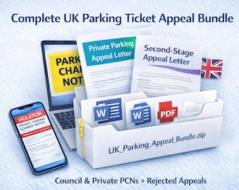 Complete UK Parking Ticket Appeal Bundle – Council & Private PCNs – Instant Download