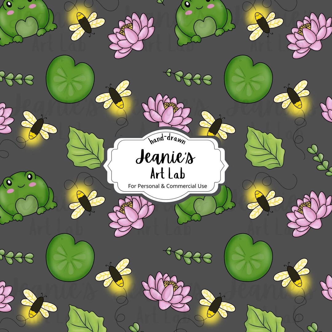 Cute Frog Seamless Pattern for Fabric, Surface Pattern Design ...